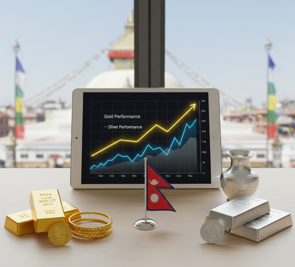 Historical price comparison of gold and silver in Nepal